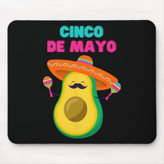 Funny Cinco De Mayo Shirt - Avocado Fiesta  Mouse Pad (Front)