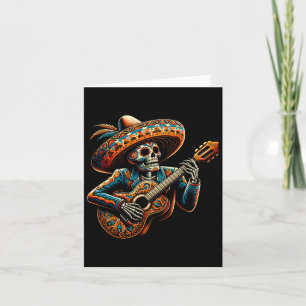 Funny Cinco De Mayo Skeleton Skull Fiesta Sombrero Card