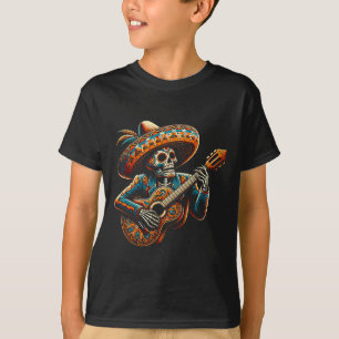 Funny Cinco De Mayo Skeleton Skull Fiesta Sombrero T-Shirt