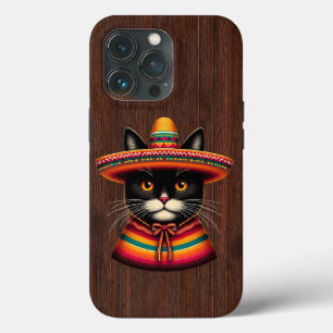Funny Cinco De Mayo Sombrero Festiva Mexican Cat iPhone 13 Pro Case