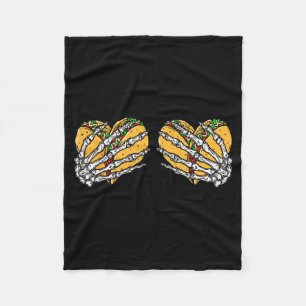 Funny cinco de mayo taco skull hands Funny cinco d Fleece Blanket
