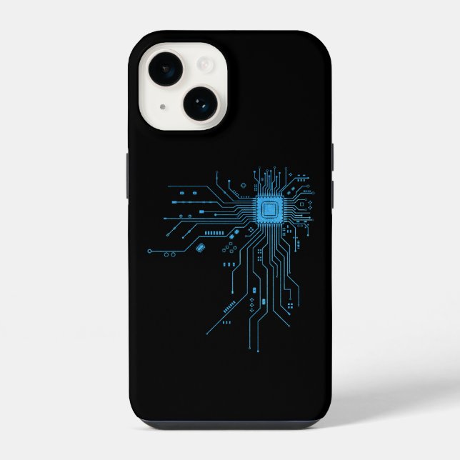 Funny Circuit Board Computer Electronics iPhone Case (Back)