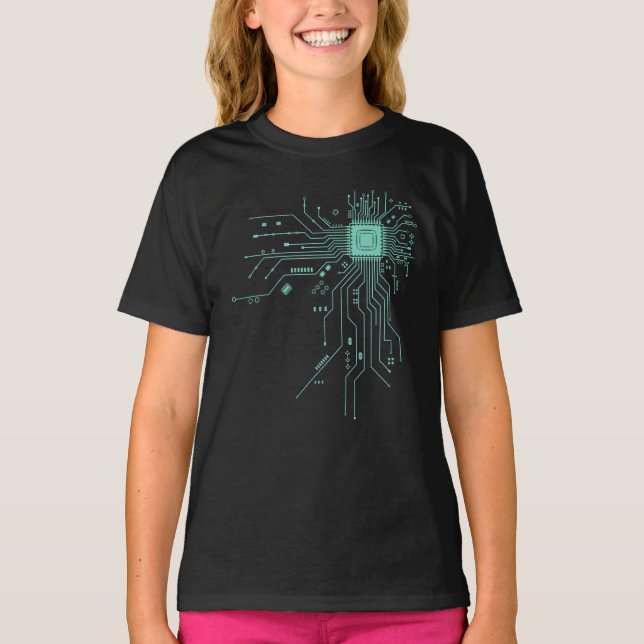 Funny Circuit Board Computer Electronics T-Shirt (Front)