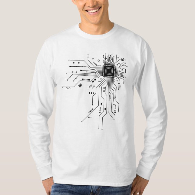 Funny Circuit Board Computer Electronics T-Shirt (Front)