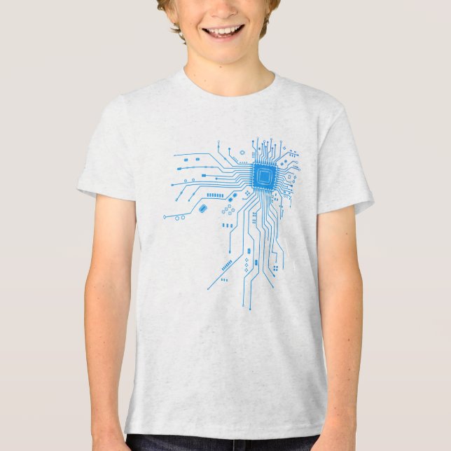 Funny Circuit Board Computer Electronics Tri-Blend Shirt (Front)