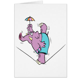 funny circus elephant on tightrope
