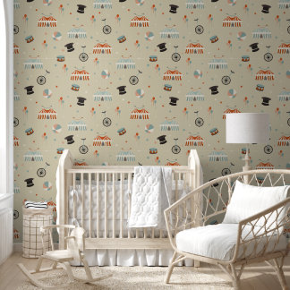 Funny Circus Kids Pattern Wallpaper