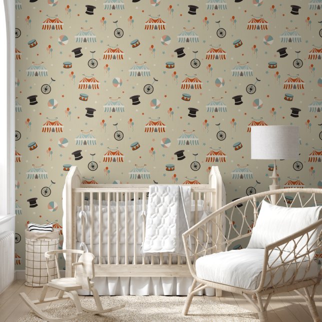 Funny Circus Kids Pattern Wallpaper (Kids)