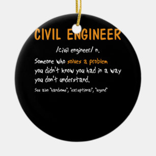 Funny Civil Engineer Definition Someone Who Solves Ceramic Tree Decoration