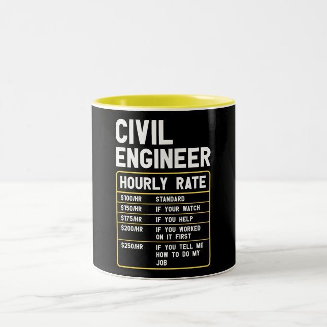 Funny Civil Engineer Two-Tone Coffee Mug (Center)