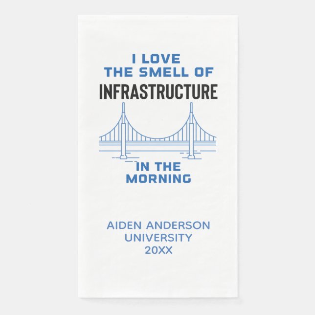 Funny Civil Engineering Graduation Party Napkin (Front)
