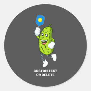 Funny Ckle Playing Ckleball Text  Classic Round Sticker