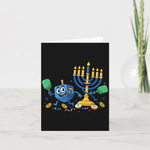Funny Ckleball Dreidel Menorah Hanukkah Kids Women Card