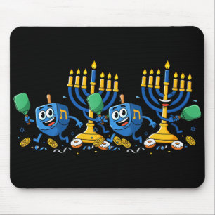 Funny Ckleball Dreidel Menorah Hanukkah Kids Women Mouse Pad