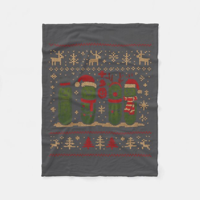 Funny Ckles Christmas Lights Santa Hat Xmas Ugly S Fleece Blanket (Front)