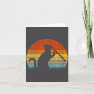 Funny Clarinet Cat Clarinet Player Musician Retro  Card
