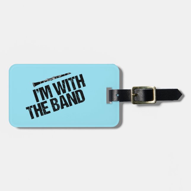 Funny Clarinet Custom Band Luggage Tag (Front Horizontal)