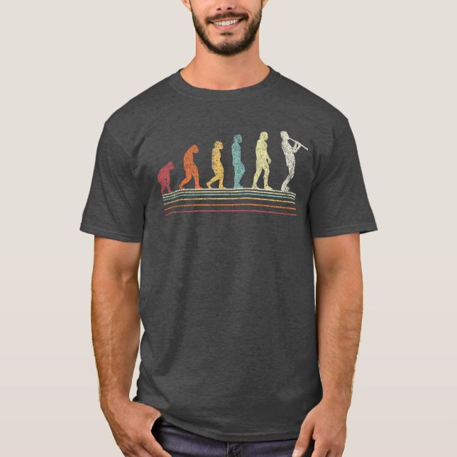 Funny Clarinet Player Evolution Musician Retro Vin T-Shirt (Front)