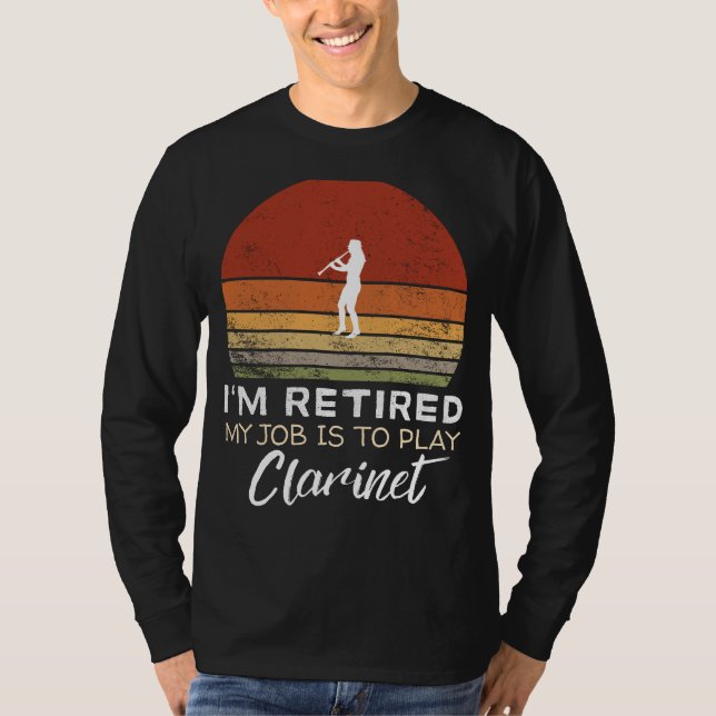 Funny Clarinet Retirement Tee - Musical Humour! (Front)