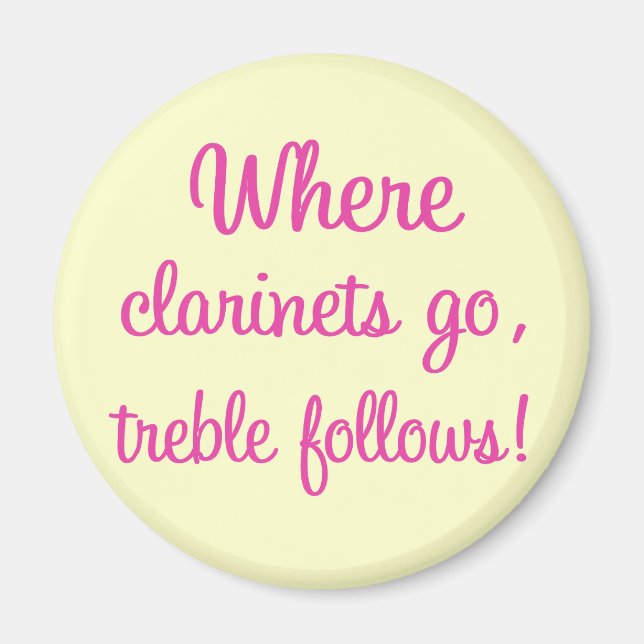 Funny Clarinet Treble Gift Magnet (Front)