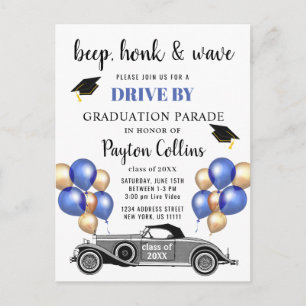 Funny Class of 2023 DRIVE BY Graduation Party Postcard