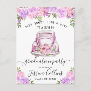 Funny Class of 2026 DRIVE BY Graduation Party Announcement Postcard