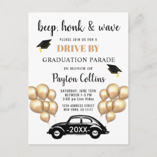 Funny Class of 2026 DRIVE BY Graduation Party Post Postcard