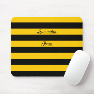 Funny Classic Bumble Bee Stripes Striped Pattern Mouse Pad