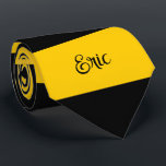 Funny Classic Bumble Bee Stripes Striped Pattern Tie<br><div class="desc">A cute classic wide stripes pattern design featuring bumble bee inspired black and yellow stripes. Easily personalise it to your text or name! - designed with ❤ by Zaubershirts -</div>