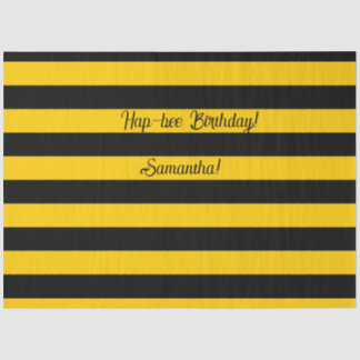 Funny Classic Bumble Bee Stripes Striped Pattern Tissue Paper