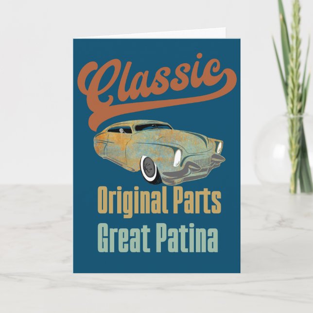 Funny Classic Car Birthday Design For Car Lovers Card (Front)