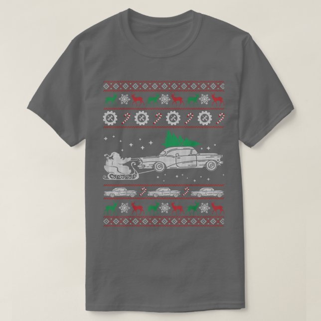 Funny Classic Car Ugly Christmas Sweater Xmas Gift (Design Front)