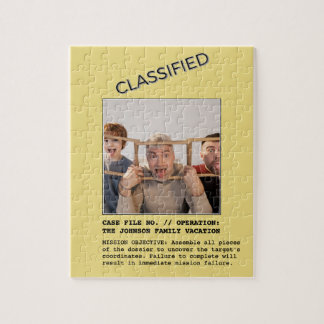Funny Classified Case File Custom Photo Family Jigsaw Puzzle
