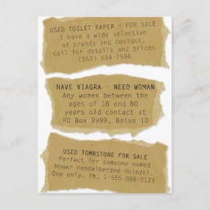Funny Classifieds 8 Pk. Postcards