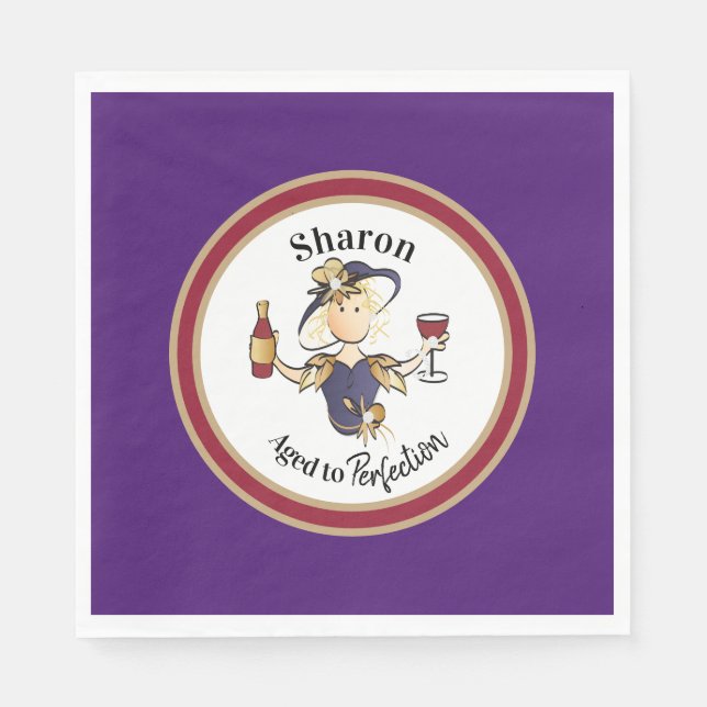 Funny Classy Sassy Personalised for Her Birthday  Napkin (Front)