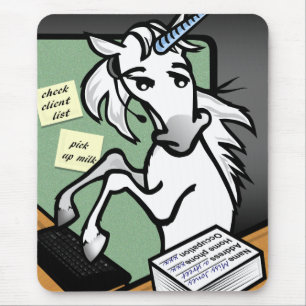 FUNNY CLERICAL UNICORN MOUSE PAD