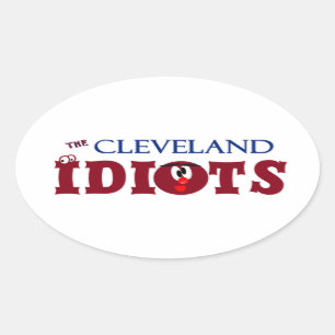 Funny Cleveland Idiots Baseball Sports Oval Sticker