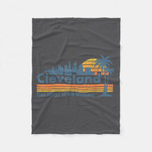 Funny Cleveland Skyline San Diego Of The Midwest R Fleece Blanket