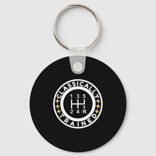 Funny Clically Trained Manual Car Driving Humor  Key Ring (Front)