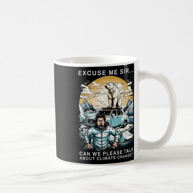 Funny Climate Change Polar Bear Environmental Prot Coffee Mug (Right)