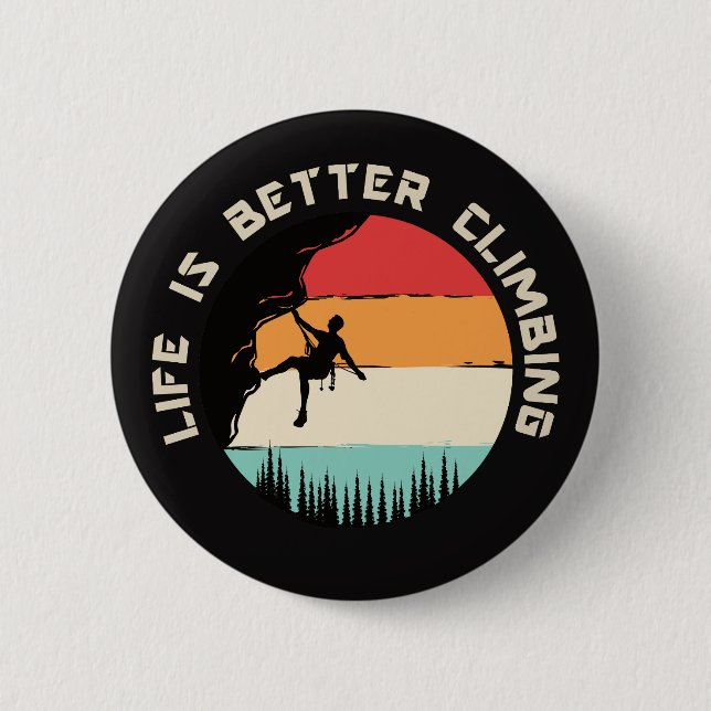 Funny Climbing  6 Cm Round Badge (Front)