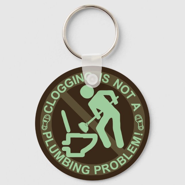 Funny Clogger Clogging Green Key Ring (Front)