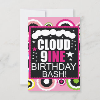 Funny Cloud Nine Cosmic Birthday Party Invitation