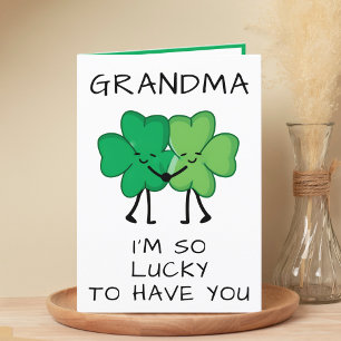 Funny Clover St Patrick's Day Grandmother Birthday Thank You Card