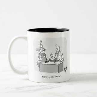 Funny Clown Balloon Animal Veterinarian Cartoon Two-Tone Coffee Mug