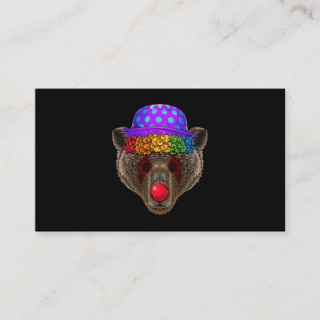 Funny Clown Bear Circus Carnival Costume Theme Par Business Card (Front)