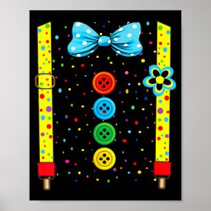 Funny clown costumes for children carnival costume poster