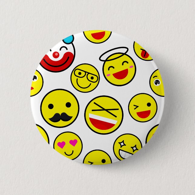 funny clown emojis 6 cm round badge (Front)