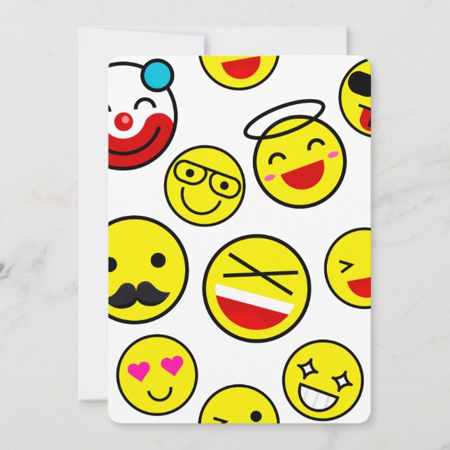 funny clown emojis invitation (Front)