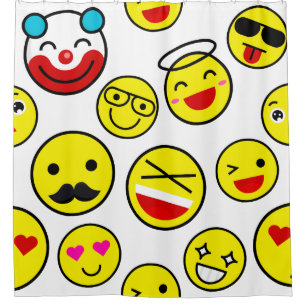 funny clown emojis shower curtain